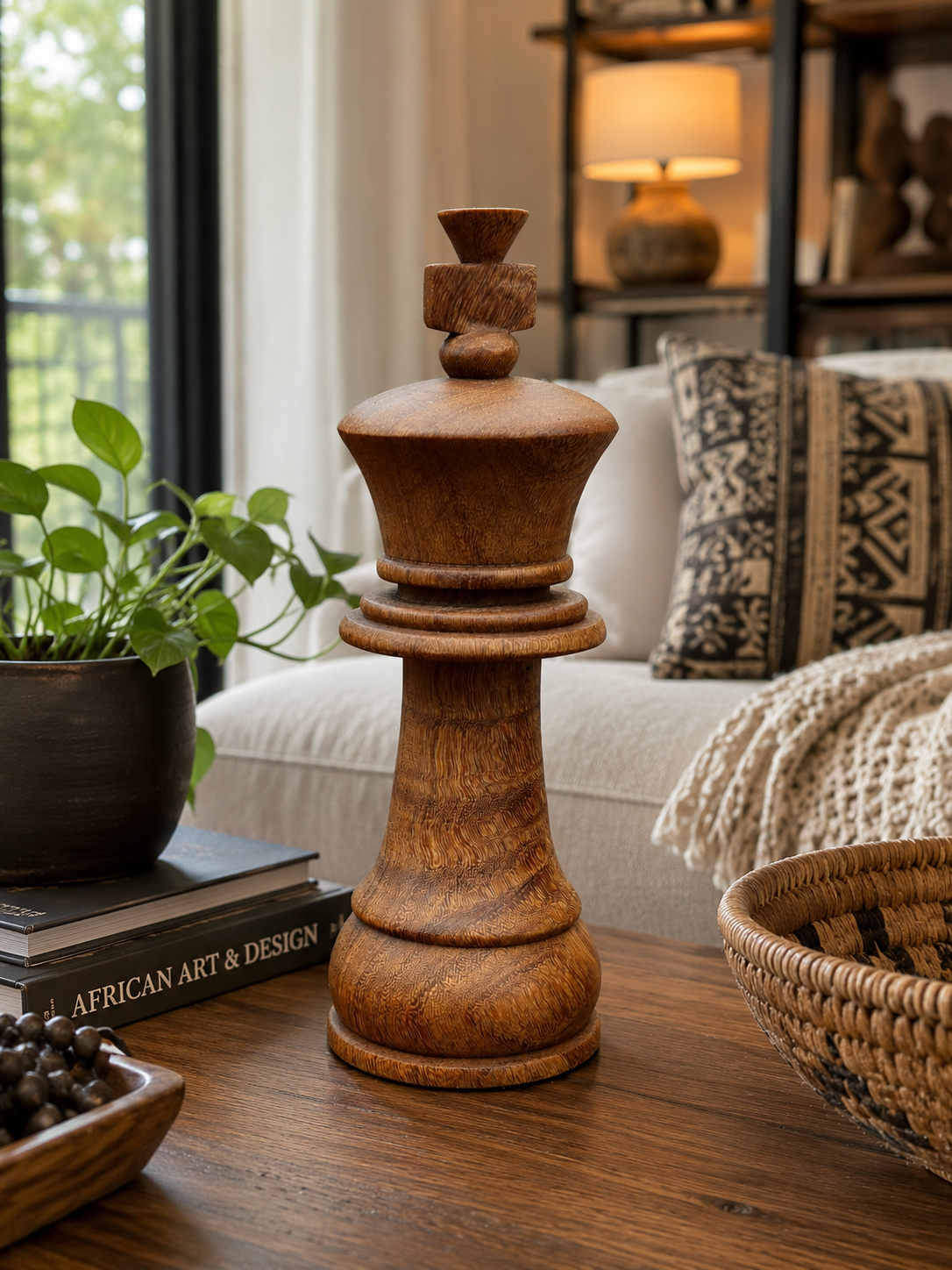 Premium Handcrafted African Wooden Chess Set – Solid Board