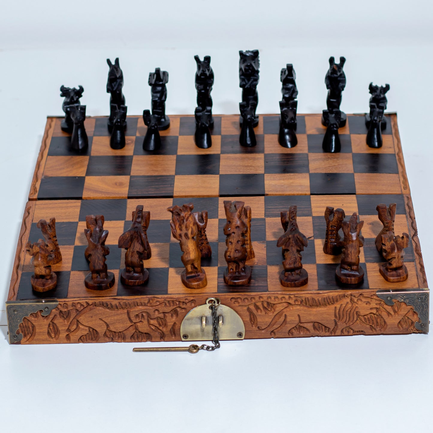 Handcrafted African Wooden Chess Set (Medium)
