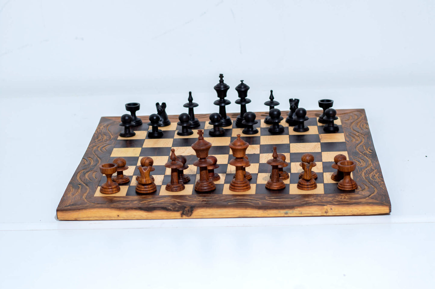 Premium Handcrafted African Wooden Chess Set – Solid Board
