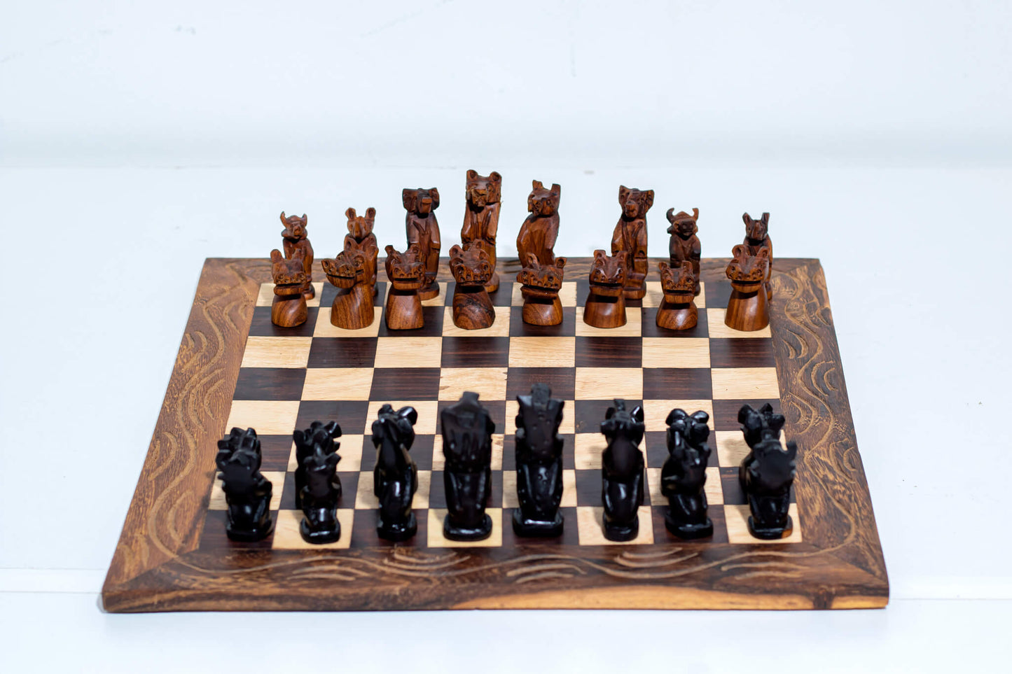Premium Handcrafted African Wooden Chess Set – Solid Board