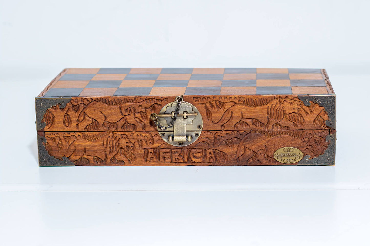 Handcrafted African Wooden Chess Set (Medium)